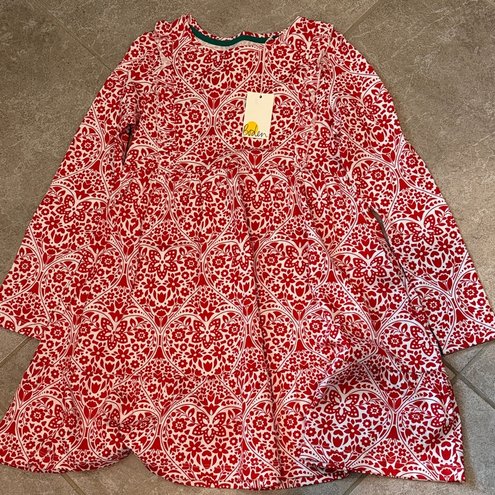Red and White Patterned Dress